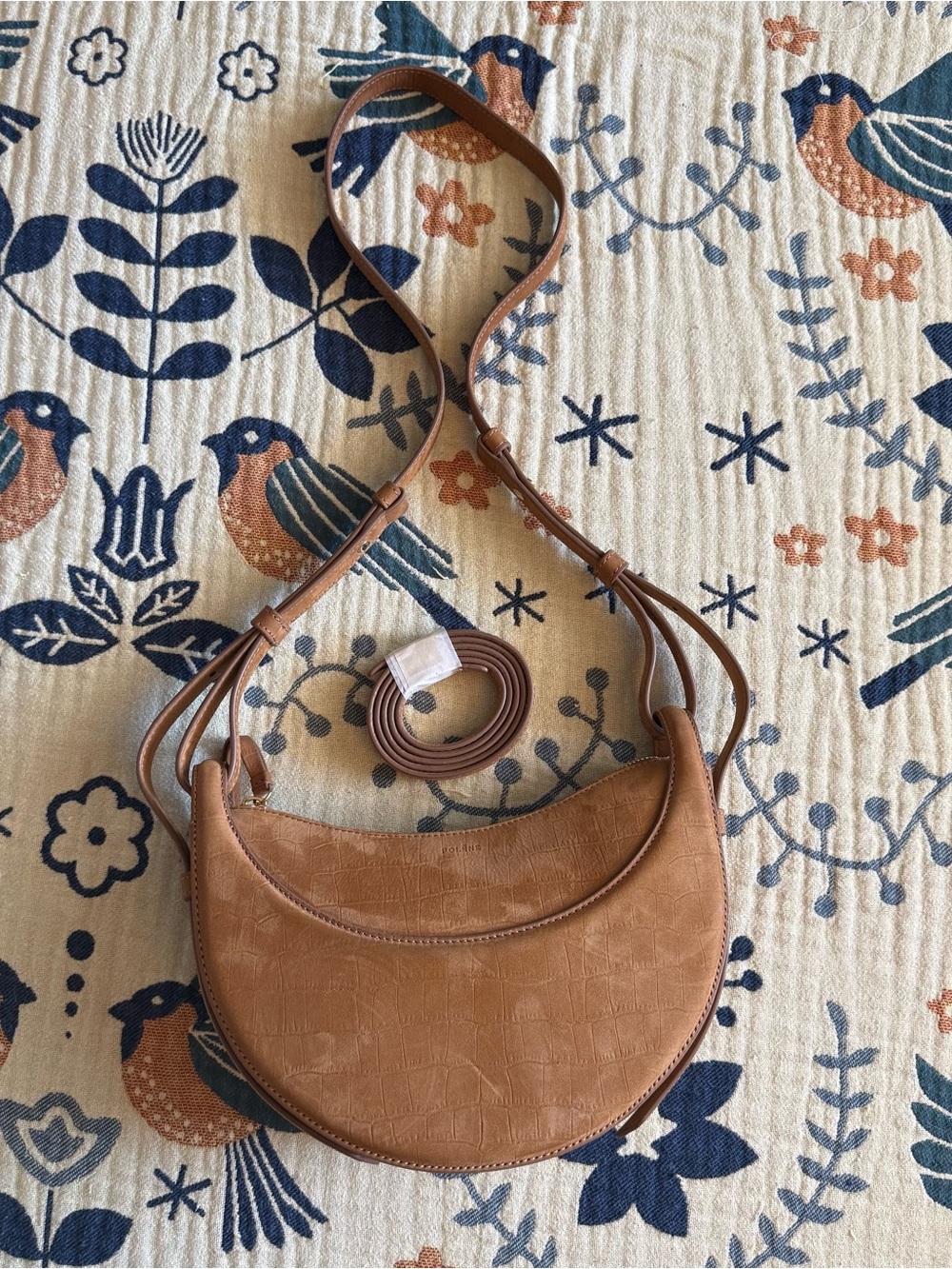 Polène Numero Dix crocodile nubuck cinnamon